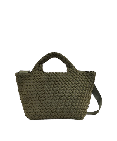 Mini Woven Tote Bag Olive