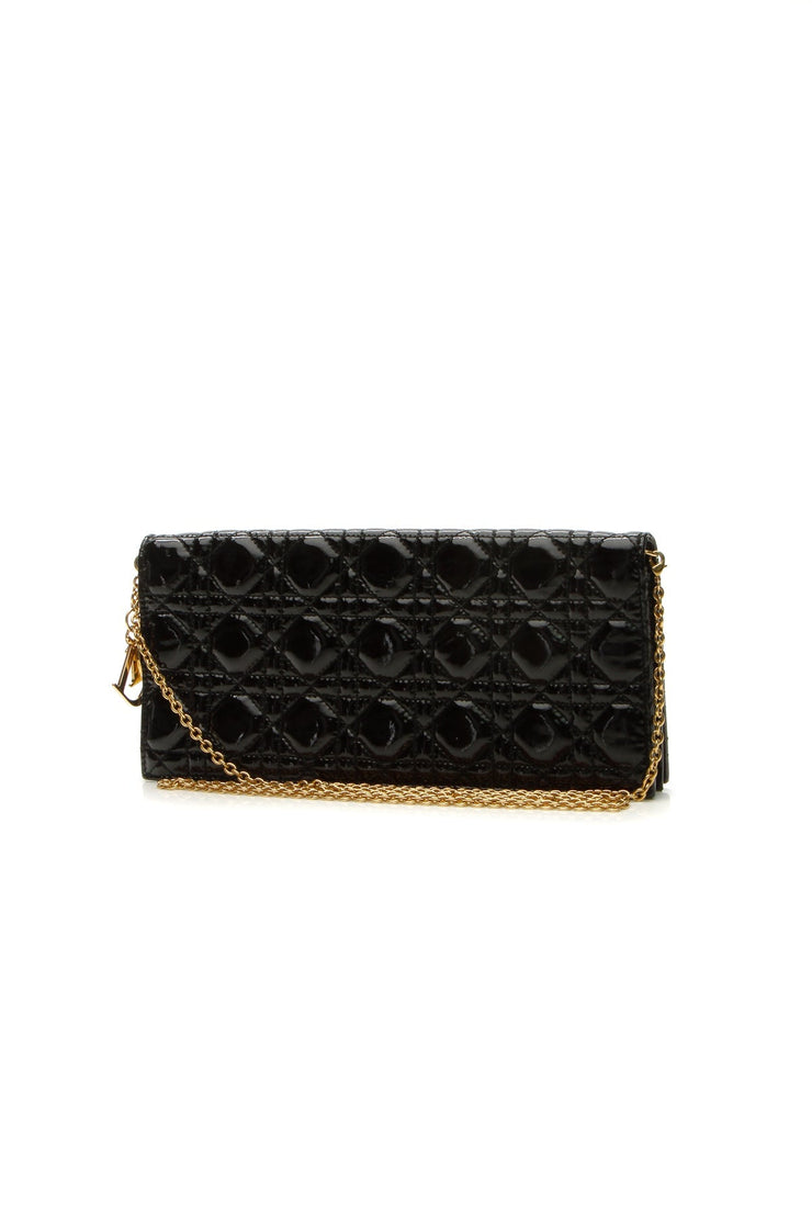 Cannage Lady Dior Clutch Bag - Black