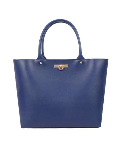 Blue Zipper Tote Bag