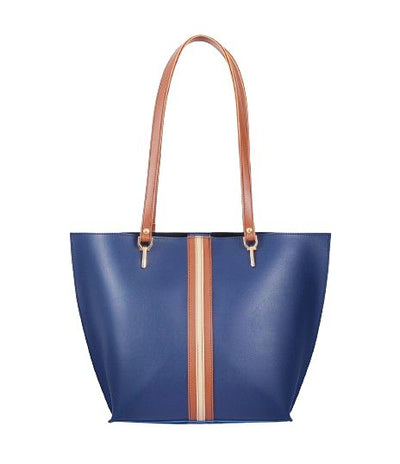 Blue Centre-Stripe Tote Bag