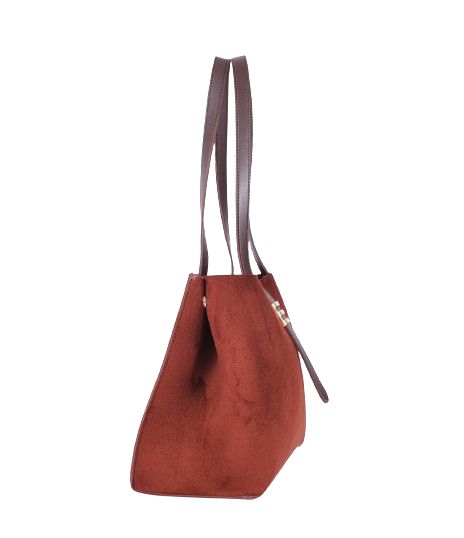 Dark Brown Suede Mini Tote Bag