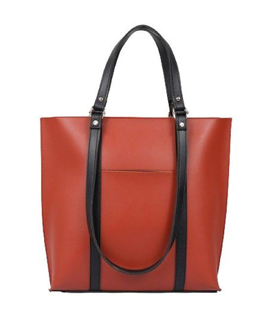 Rust And Black Double-Handle Tote Bag