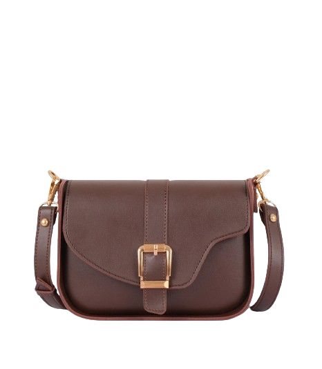 Dark Brown Saddle Buckle Bag