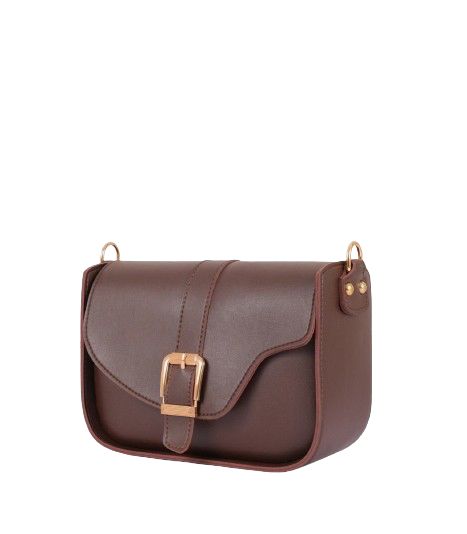 Dark Brown Saddle Buckle Bag